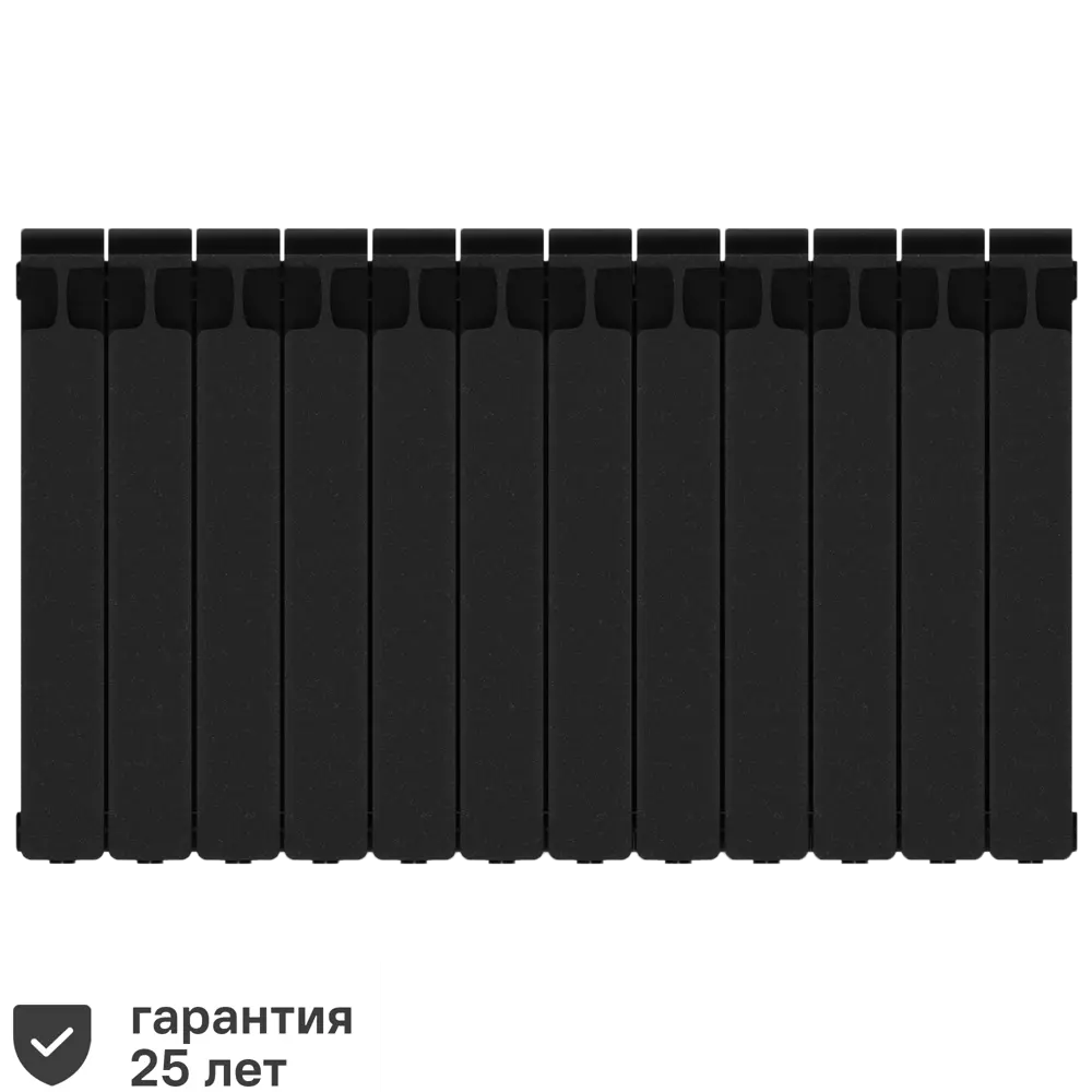 Радиатор секционный Rifar Monolit M50012RAL9005 500/100 12 секций боковое подключение биметалл черный STLM-2130094