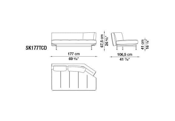 Кожаный диван с полуостровом B&B Italia SAKé ARCH-00023880 - Вид №8