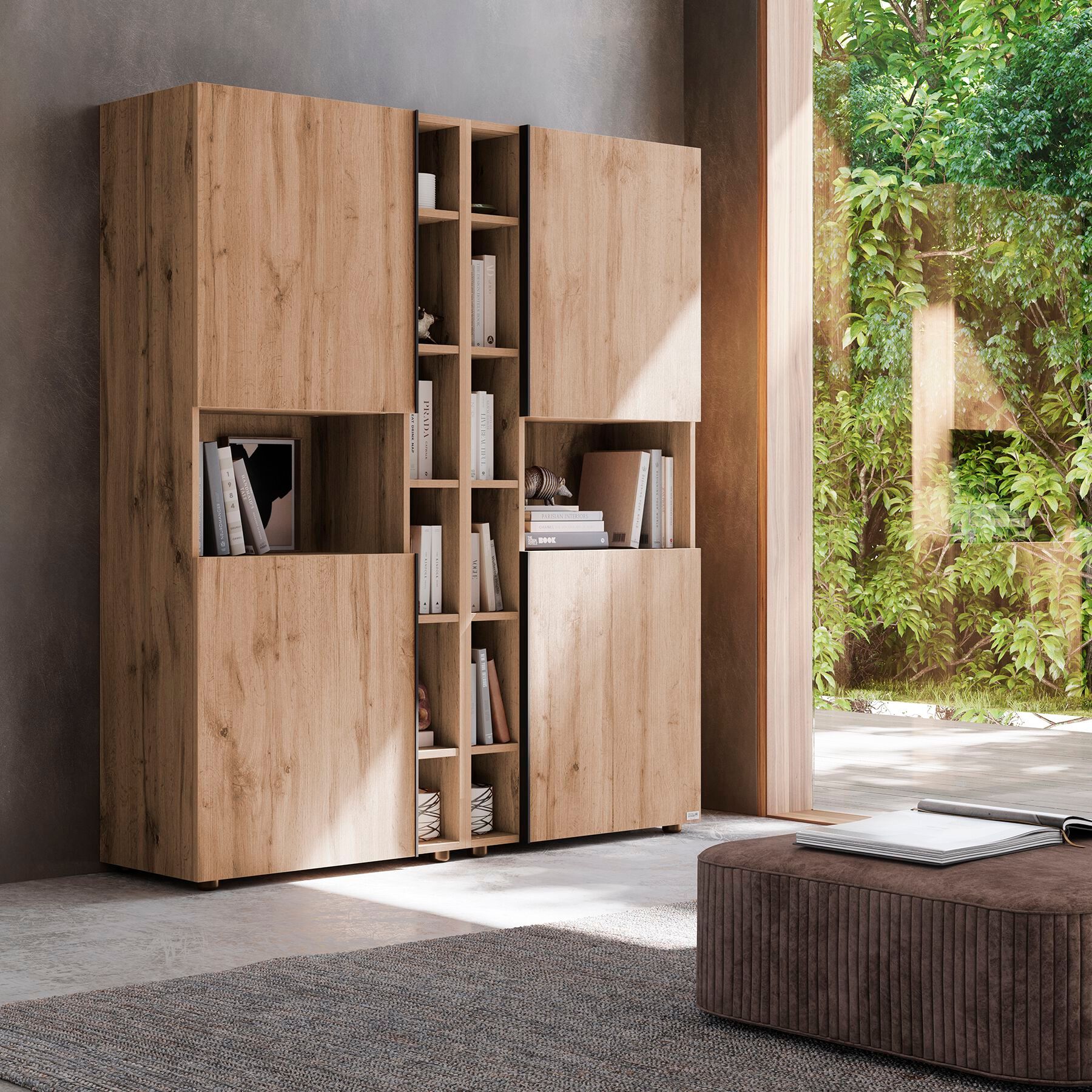 Настенный книжный шкаф из меламинированного материала Mobili Fiver ROMINA ARCH-00138664 - Вид №3