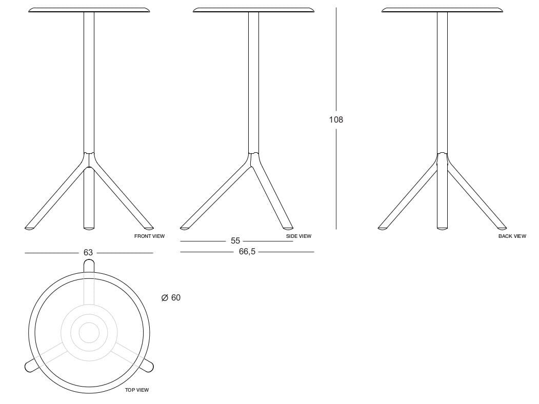 Высокий круглый алюминиевый садовый стол с порошковым покрытием Plank ARCH-00099348 - Вид №8
