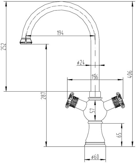 Смеситель ZorG Antic A 2004K-SL для кухонной мойки, серебро - Вид №2