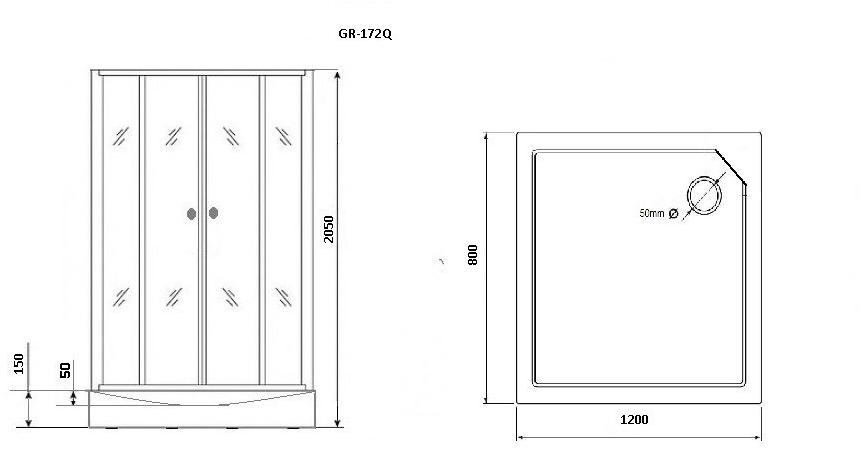 Душевая кабина GROSSMAN GR172QL (120*80*205)  - Вид №3