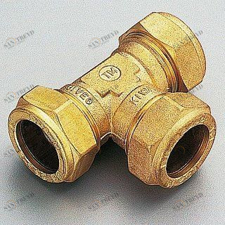 Тройник 22 х 18 х 22 обжим TIEMME 1100146