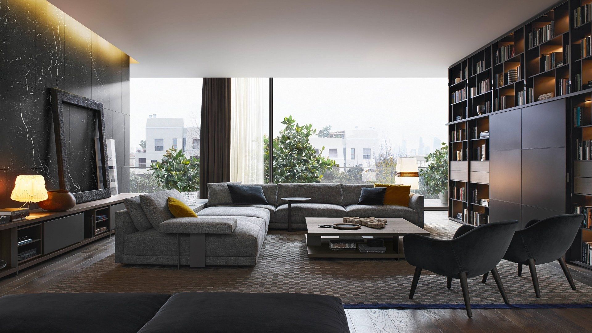 Угловой диван из ткани Poliform ARCH-00056131 - Вид №8