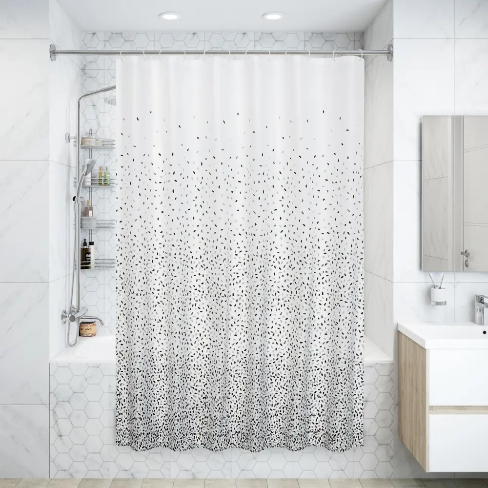 Штора для ванной BATH PLUS Confetti - элегантная защита от брызг 180×200 см 82360087