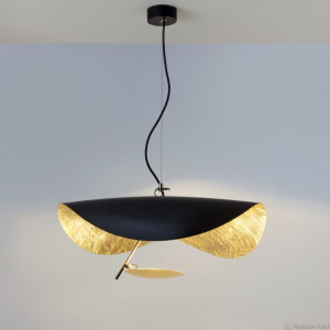 Catellani & Smith LEDERAM LS13 люстра подвесная shade black/gold/black rod/gold