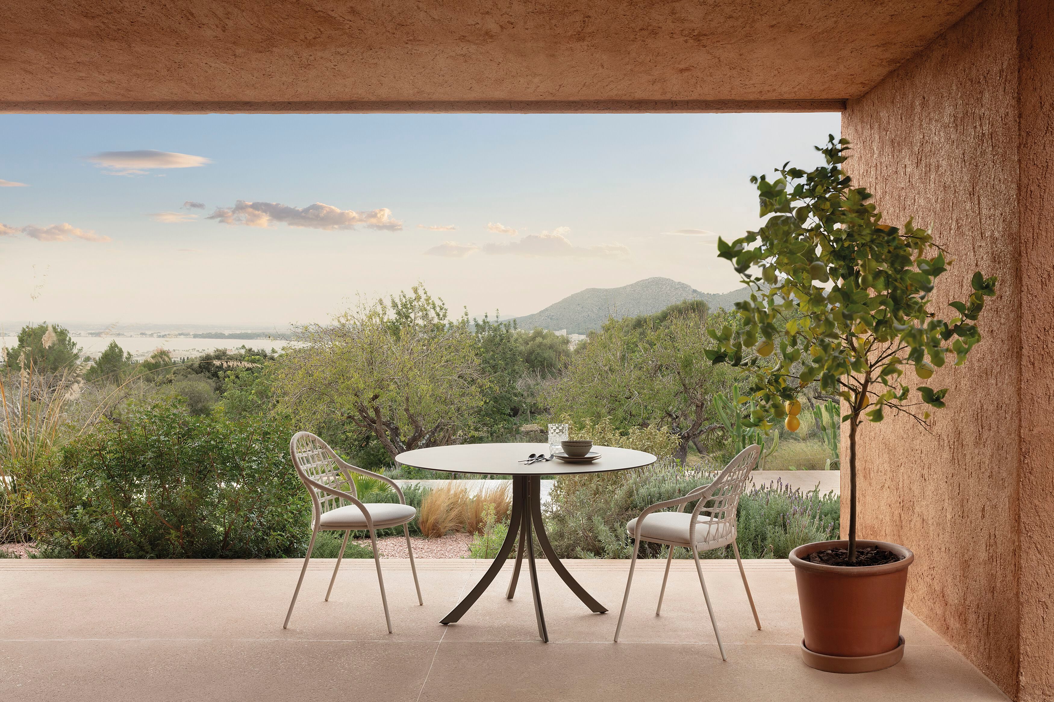 Штабелируемый садовый стул из нержавеющей стали и веревки с подлокотниками EXPORMIM лепесток ARCH-00043080 - Вид №2