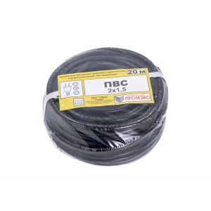 Провод Промэко ПВС 2x1.5 20 м ГОСТ цвет черный 82912152 STLM-2000007