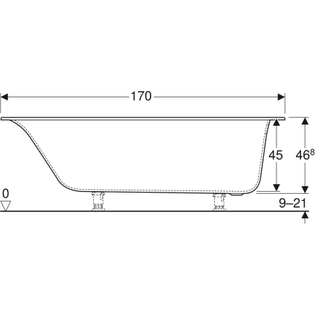554.042.01.1 Прямоугольная ванна Geberit Soana, узкий край Geberit  - Вид №17