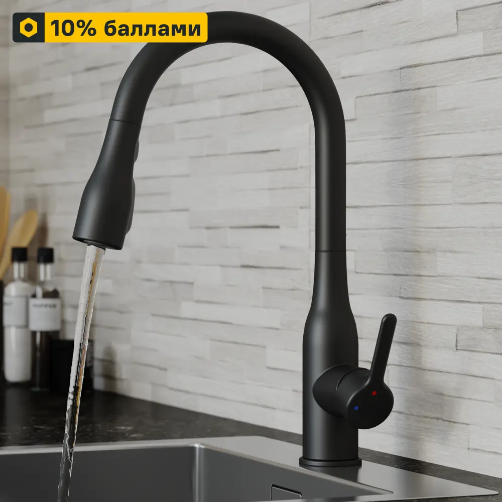 Кухонный смеситель DELINIA Fanny в матово-черном исполнении 84752045