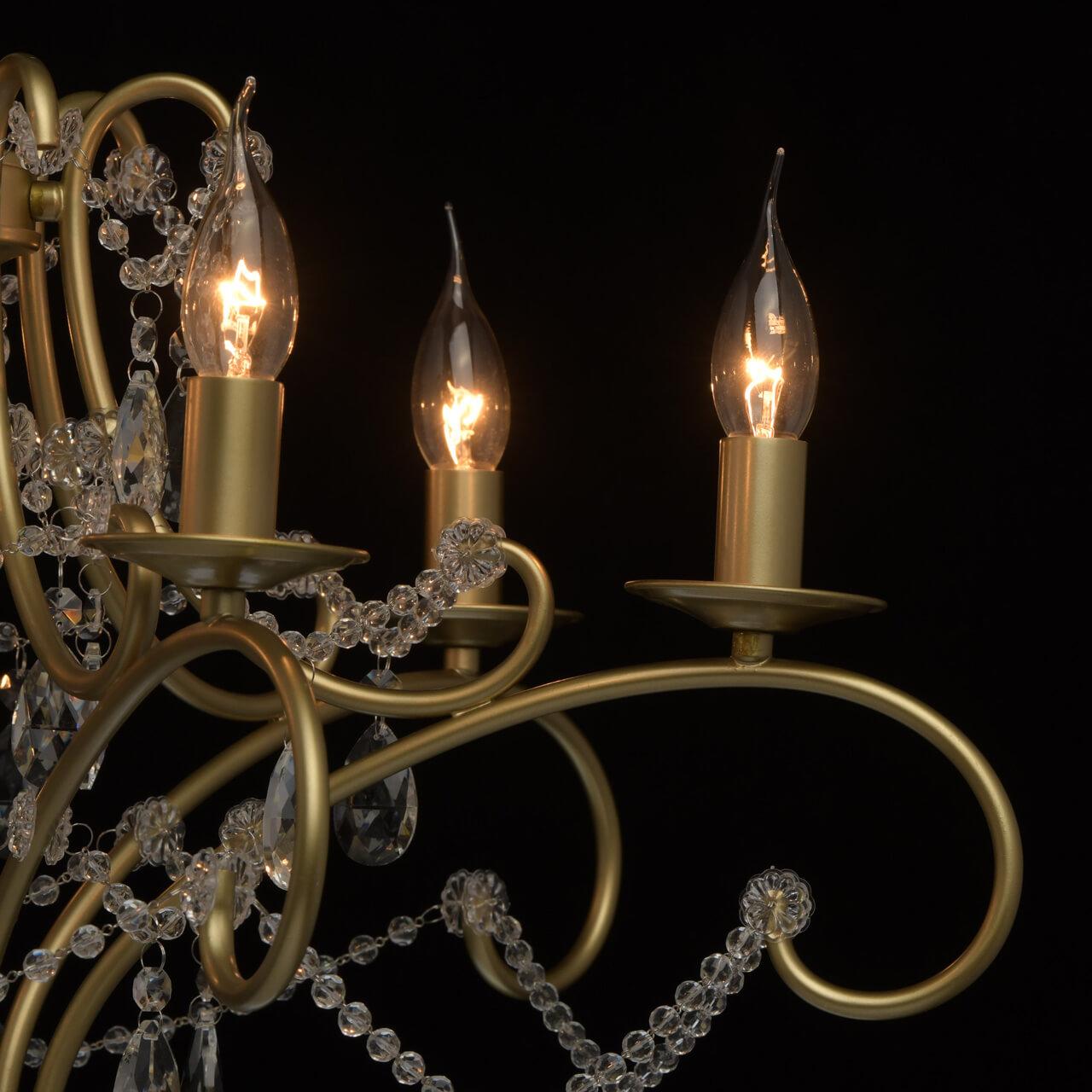 Подвесная люстра MW-Light Адель 10 373014606 MW-LIGHT ДИЗАЙНЕРСКИЕ, АДЕЛЬ 10 182180 Золотой  - Вид №3