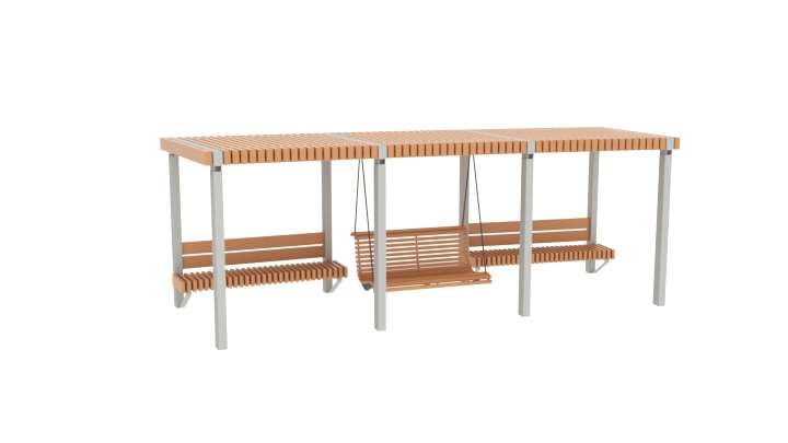 13831 ПРИМА Трио, качели городские с навесом LAB.Space  - Вид №1