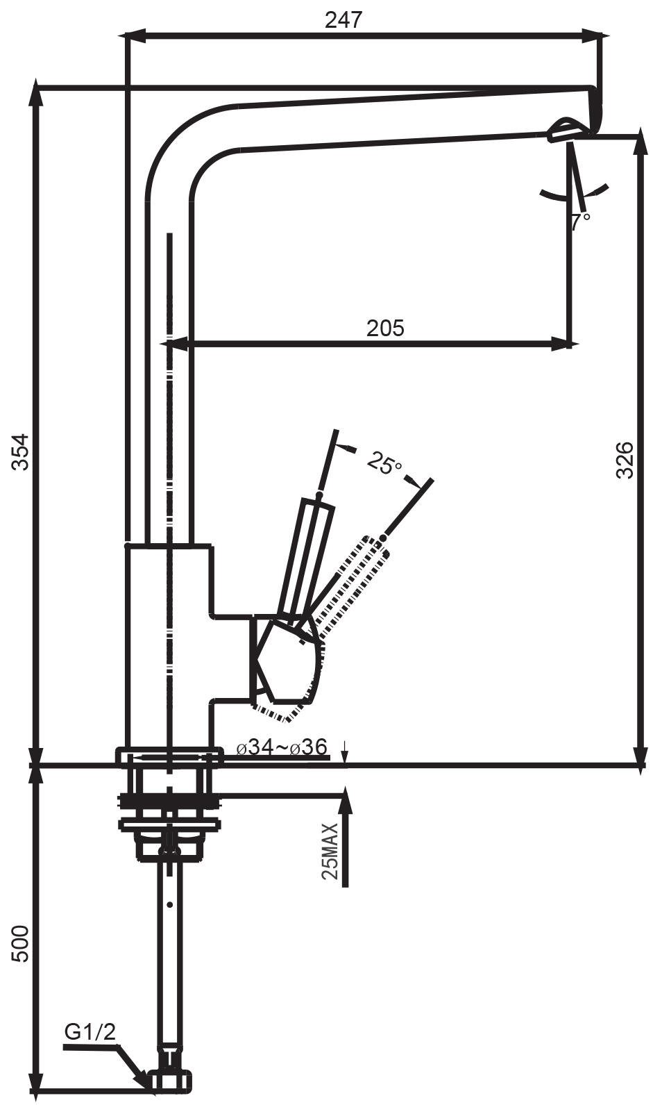 MMKSQSS Смеситель для мойки в минималистском стиле с квадратным вырезом Methven Minimalist - Вид №1