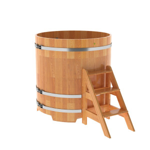 1505 Купель круглая из сращенных ламелей лиственницы d=1,17х1,2 натуральная Alyarus