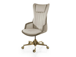 5-спицевое кожаное вращающееся офисное кресло с подлокотниками