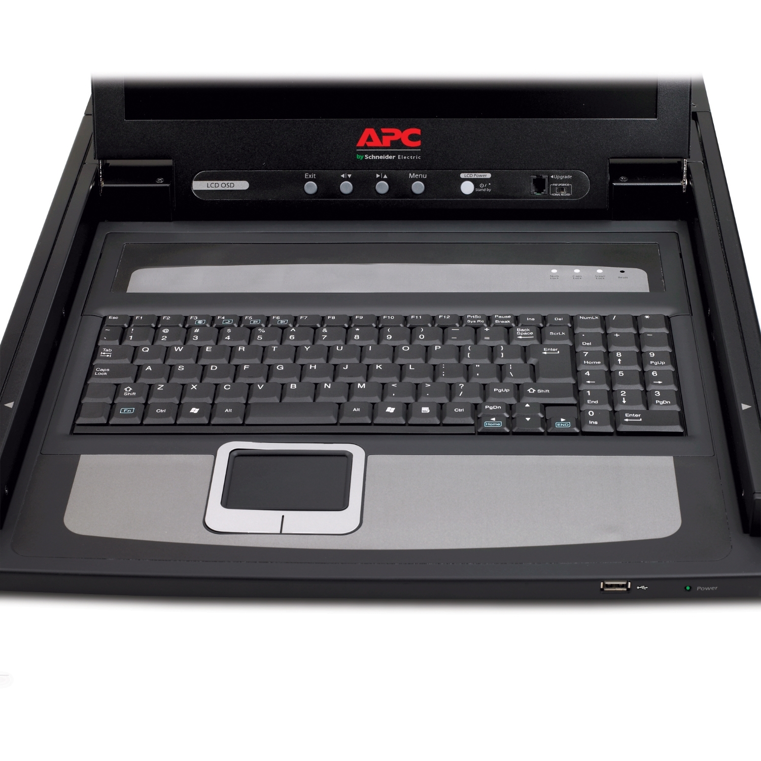 AP5719 Стоечная интегрированная KVM консоль (19" ЖК монитор, клавиатура, мышь), английская раскладка Schneider Electric 