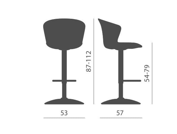 Высокий стул из ткани Kastel Kicca Plus ARCH-00001221 - Вид №2