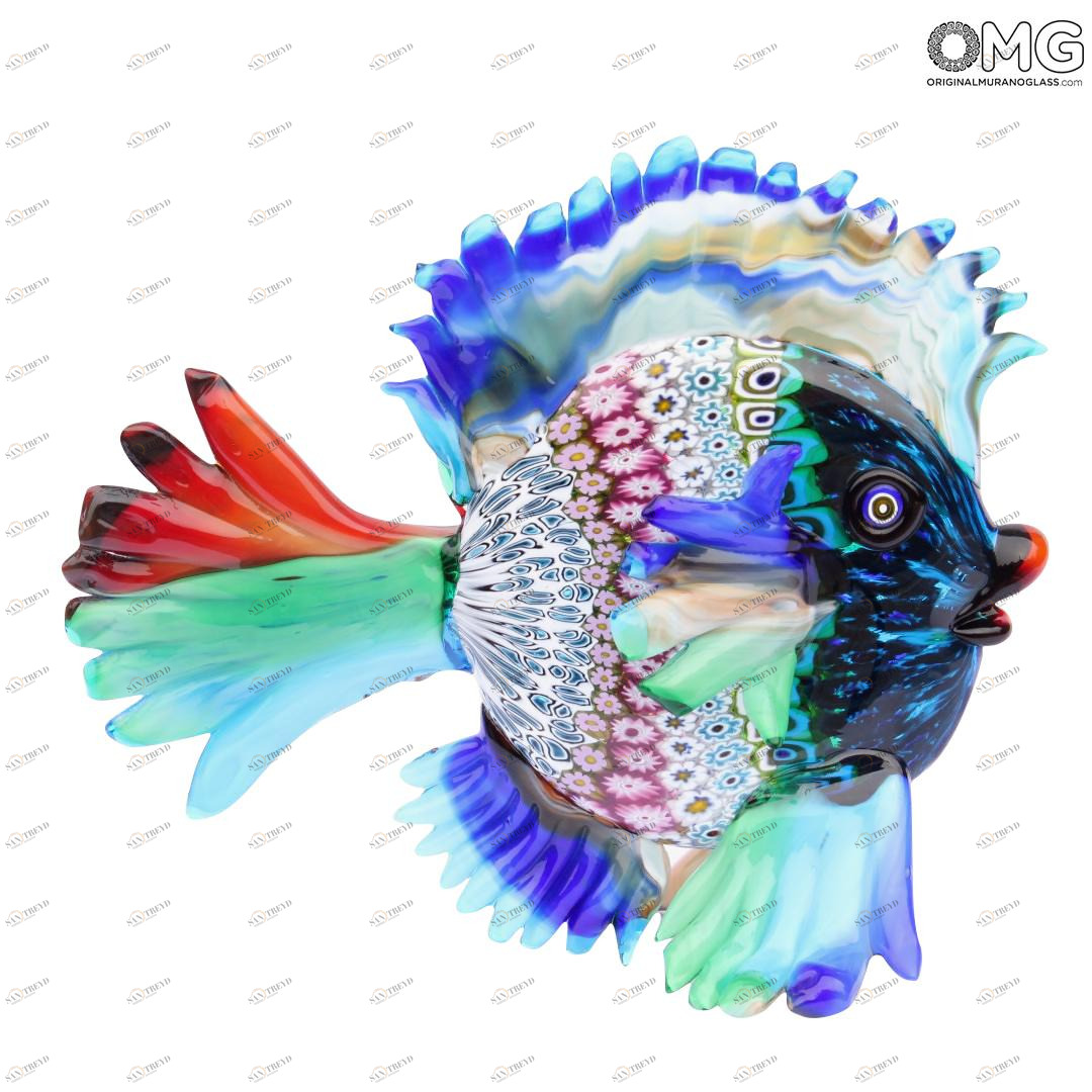 2022 ORIGINALMURANOGLASS Скульптура Разноцветная рыбка - Фифи - муранское стекло OMG 11 см 