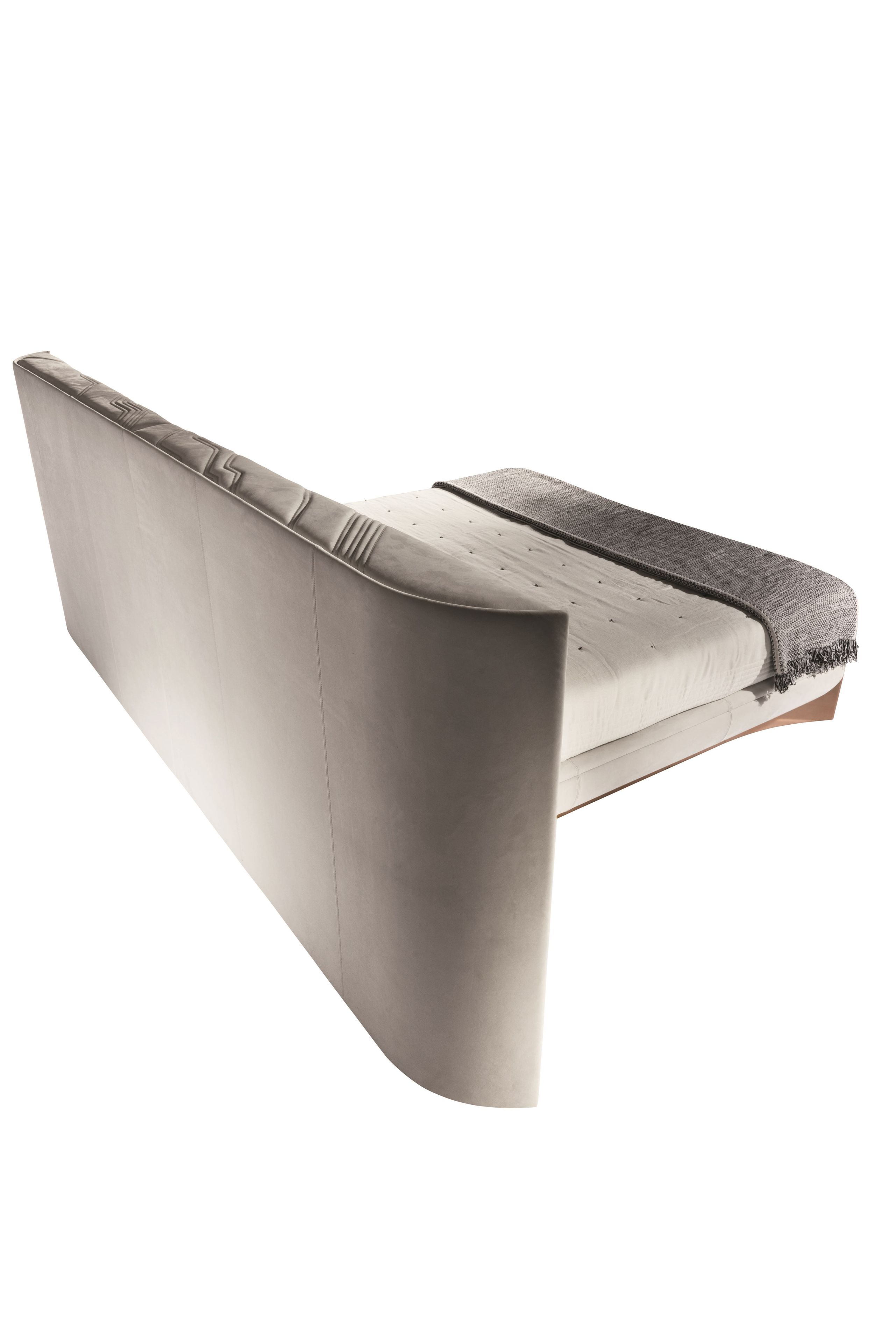 Двуспальная кровать из черного дерева с мягким изголовьем Visionnaire ARCH-00098954 - Вид №1