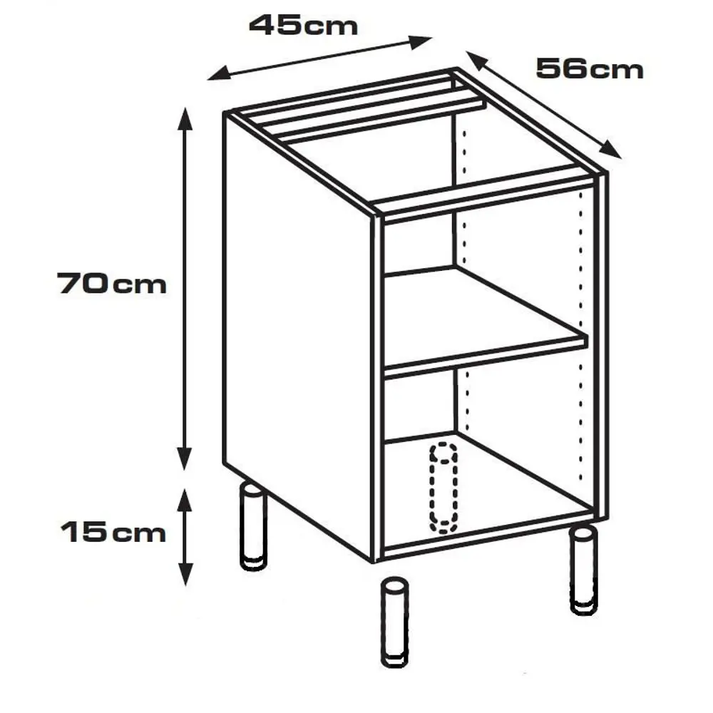 Каркас напольный 45x70x56 см, ЛДСП, цвет белый DELINIA STLM-2168331 - Вид №6