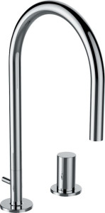 H3123330042201 Смеситель для раковины на 3 отверстия, подвижный излив 166 мм, без донного клапана LAUFEN PRO