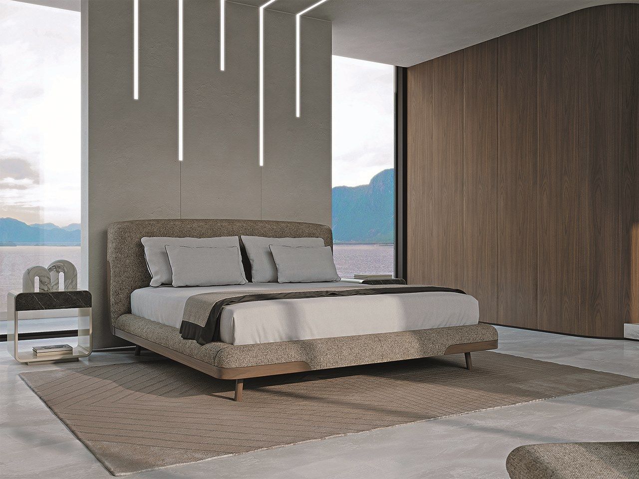 Двуспальная кровать из ткани с мягким изголовьем Turri Soul ARCH-00026759 - Вид №1