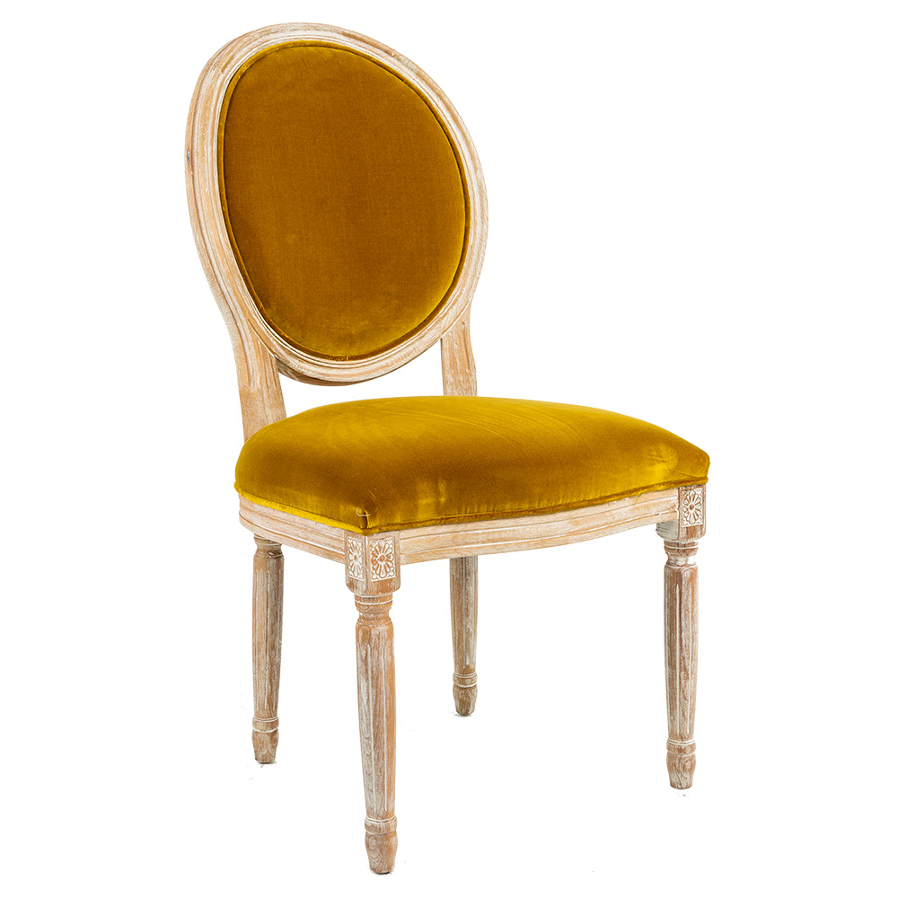 3113020 Стул «Луи / Медовая горчица» (бархат, миндаль) Object Desire  - Вид №1