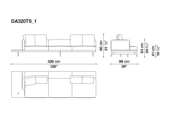 3-местный тканевый диван с полуостровом B&B Italia док ARCH-00061121 - Вид №122