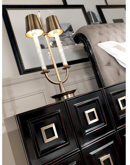 Gianfranco Ferré Home Прикроватная тумбочка из бука прямоугольная с ящиками Perry sun-id-1409128 - Вид №2