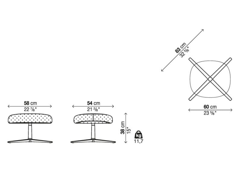 Мягкая спицевая подставка для ног Kristalia Dua ARCH-00118261 - Вид №3