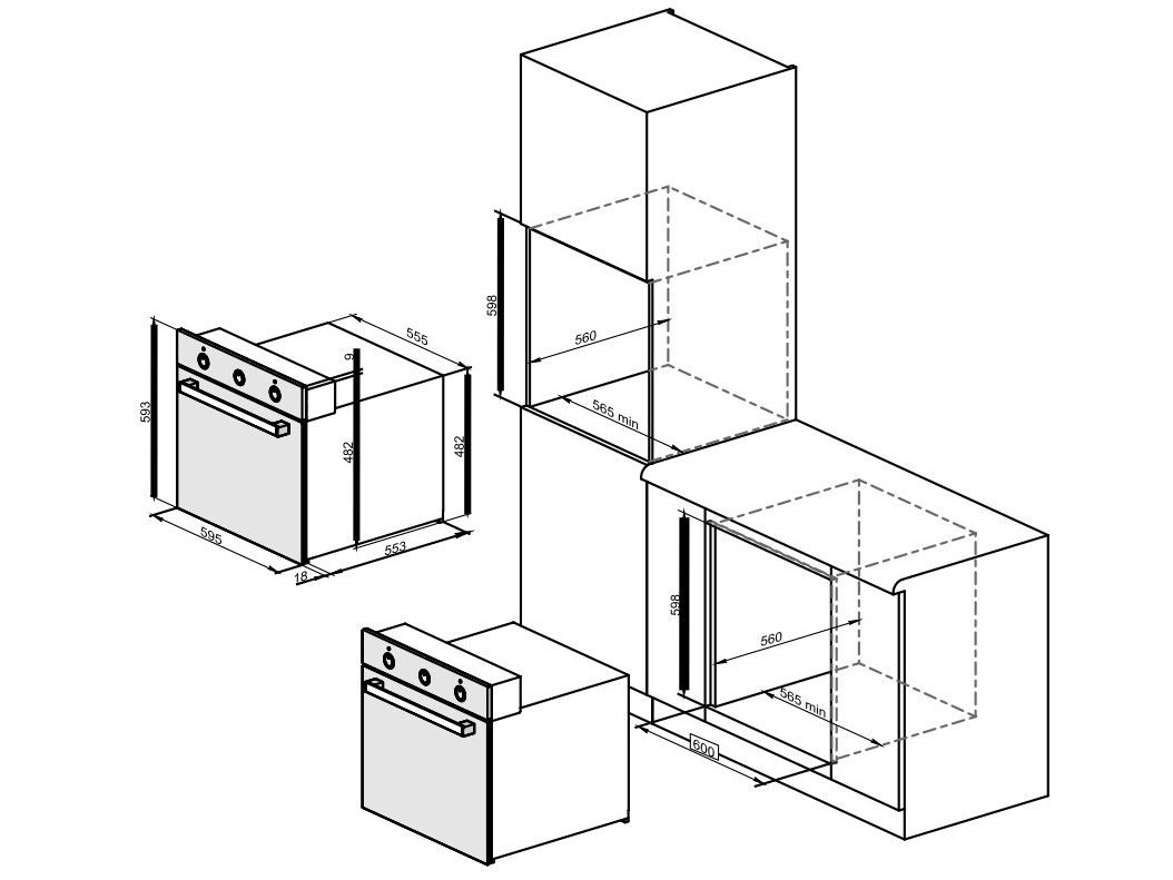 5305400 Электрический духовой шкаф Darina 2U5 12708 X черный STDN-0016713 - Вид №9