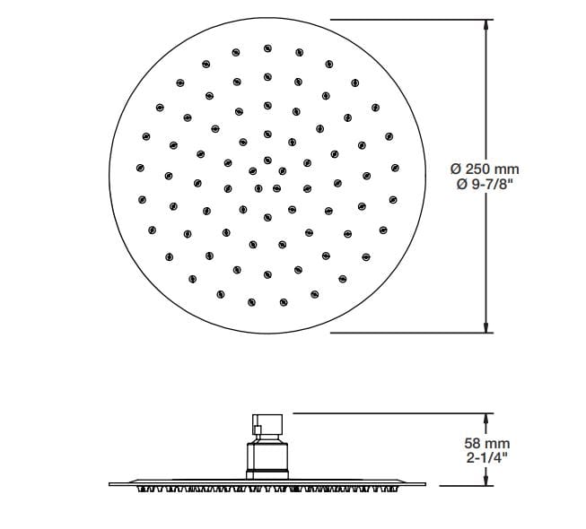 Круглая потолочная душевая головка из нержавеющей стали BARIL TET-1013-01 ARCH-00075567