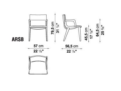 Стул из массива дерева с подлокотниками Maxalto Акант ARCH-00063964 - Вид №3