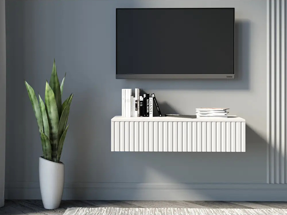90753892 Консоль подвесная Storys Сити Николь 110x18x34 см ЛДСП цвет белый STLM-1082886