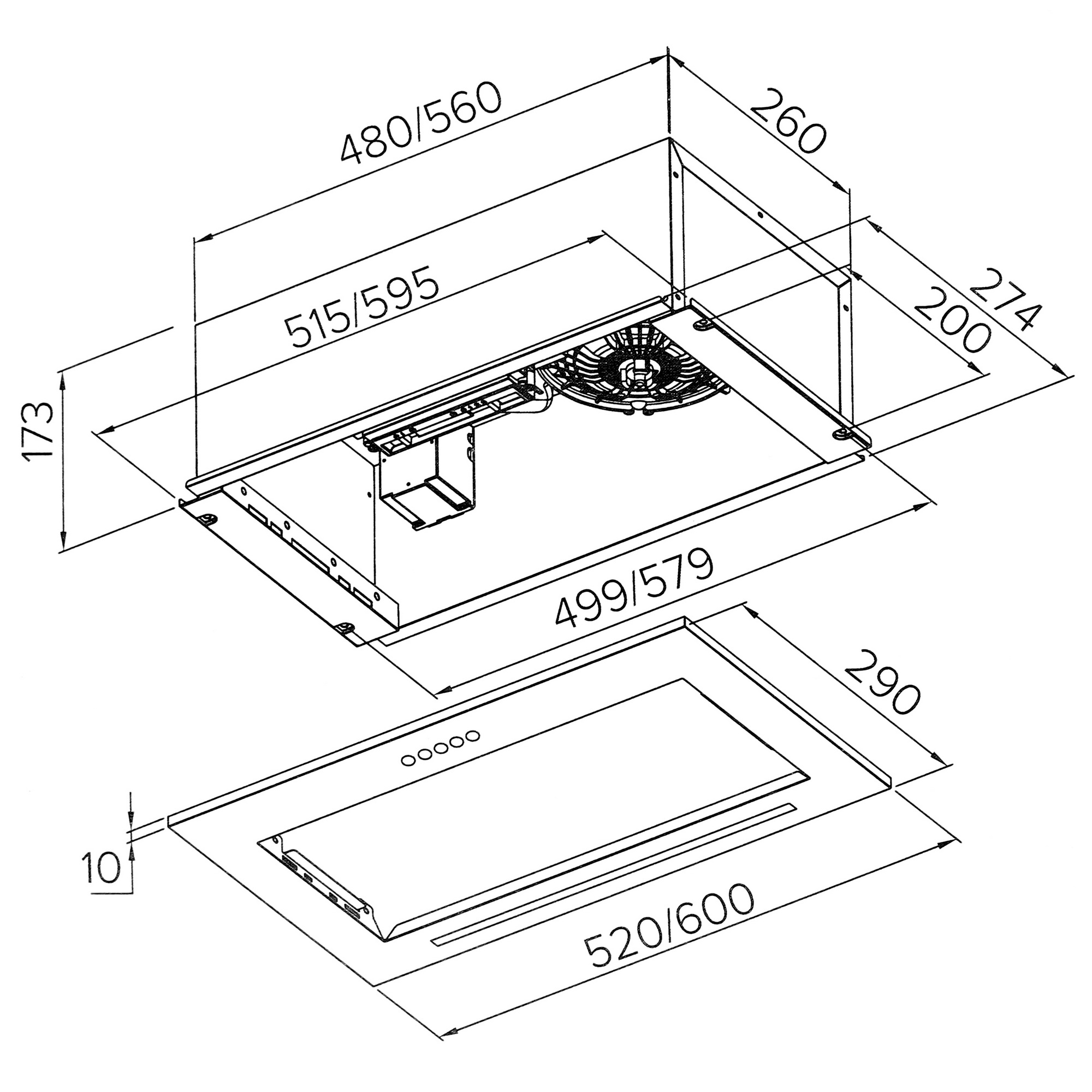 5410198 Вытяжка полновстраиваемая DEXP SB52B черный STDN-0125596 - Вид №8