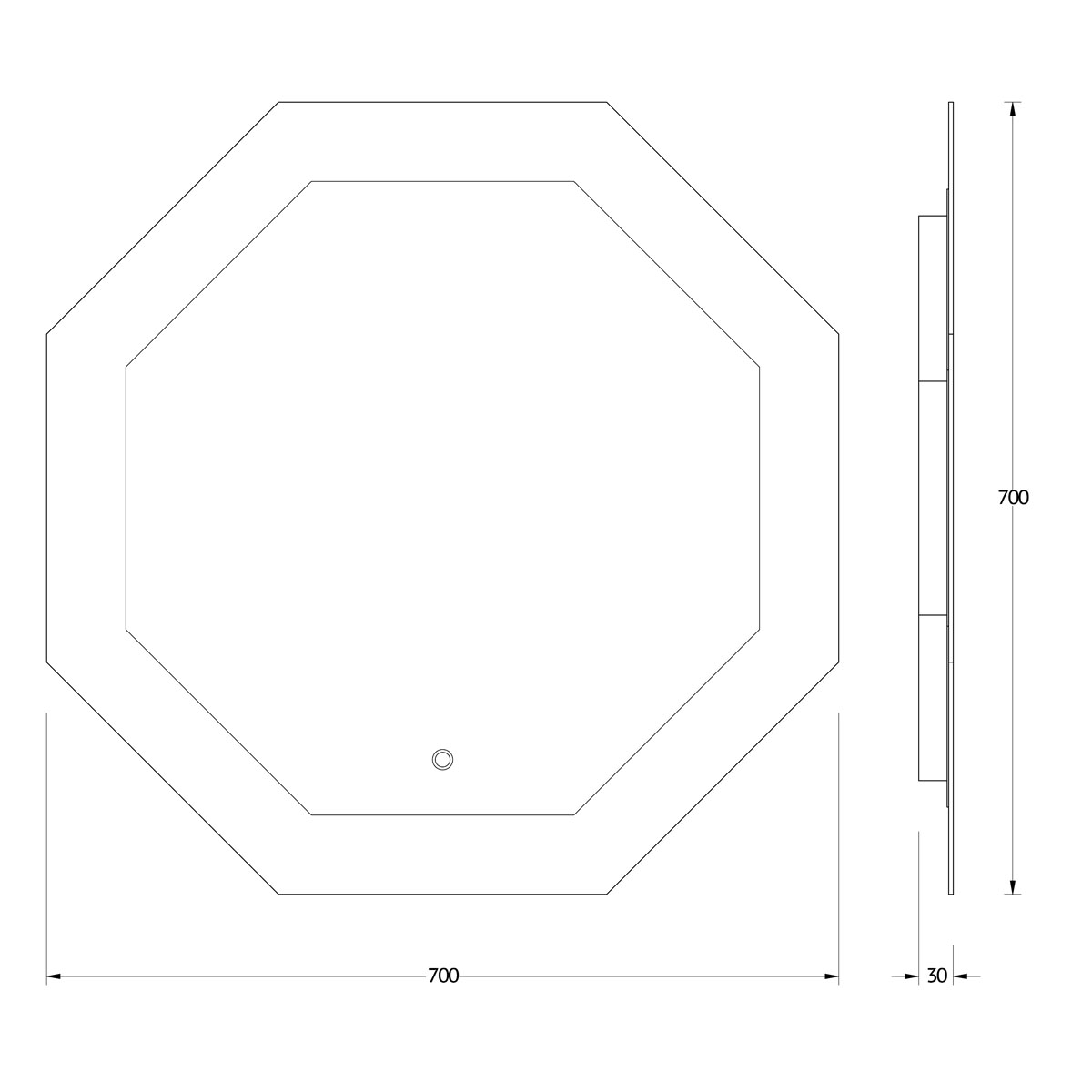 BY 2604 Зеркало с LED-подсветкой 22,5 W EVOFORM Ledshine