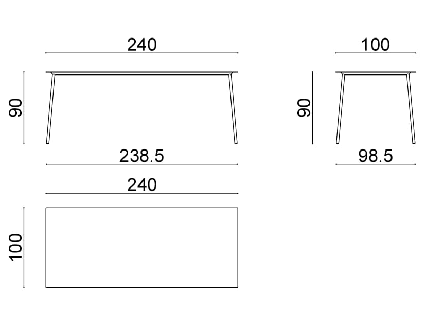 Высокий прямоугольный металлический стол Arper Onemm ARCH-00137471 - Вид №4