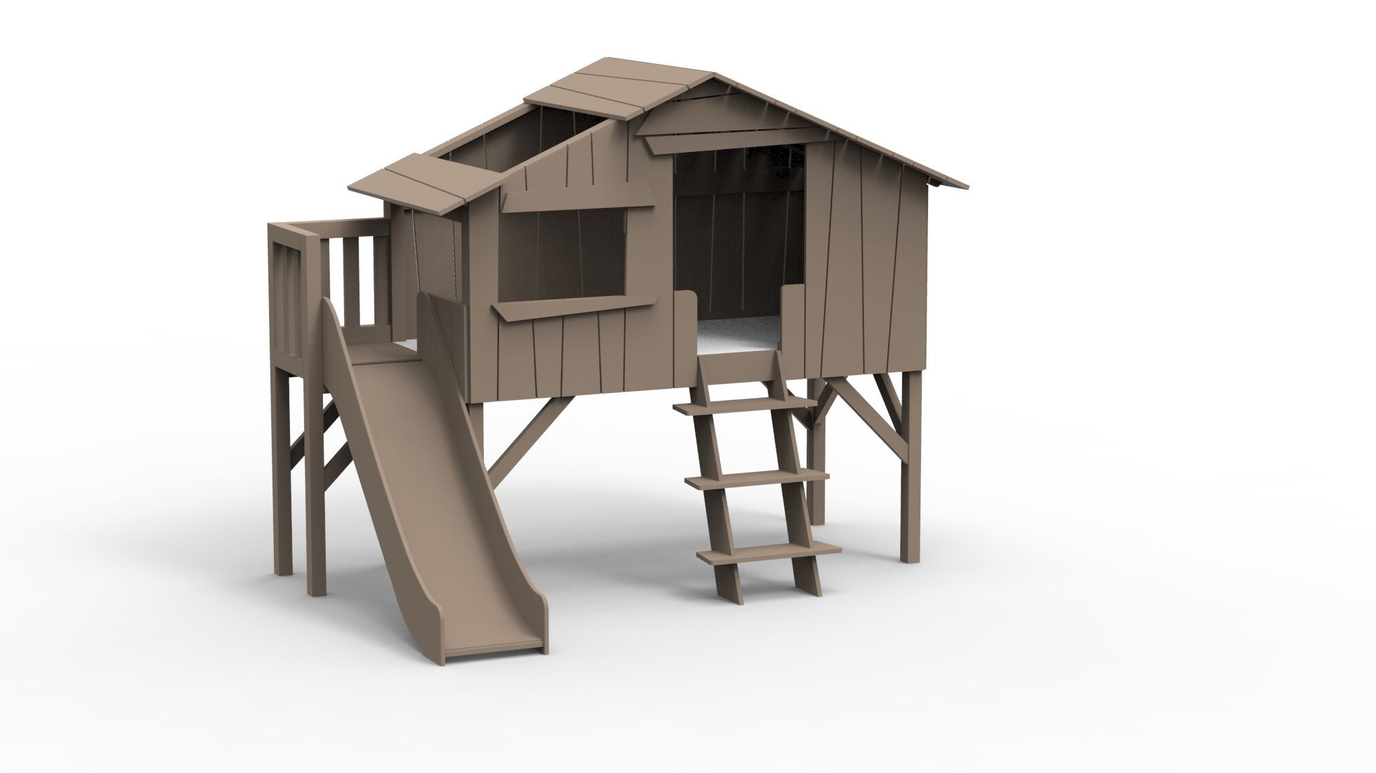 Кровать-чердак из МДФ с горкой и платформой Mathy by Bols TREEHOUSE BEDS &amp ARCH-00125739 - Вид №31