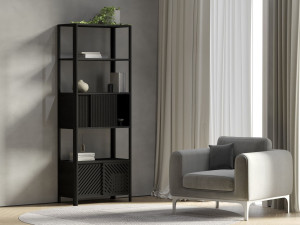 Модульный книжный шкаф из массива дерева