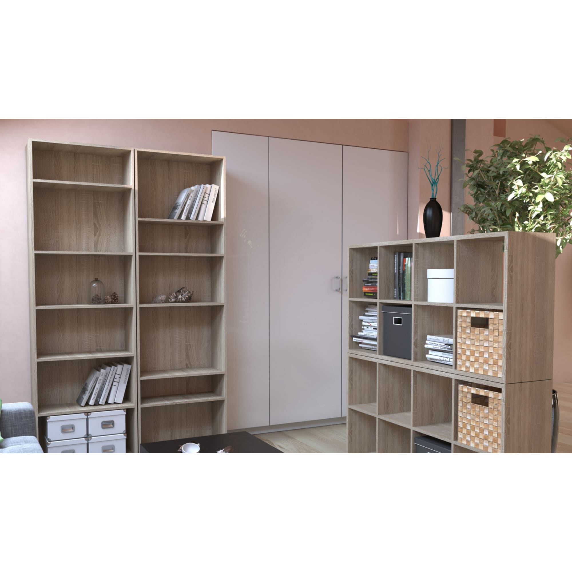 18142875 Стеллаж Кабуки 60x201x28 см, ЛДСП, цвет дуб сонома Santreyd  - Вид №5