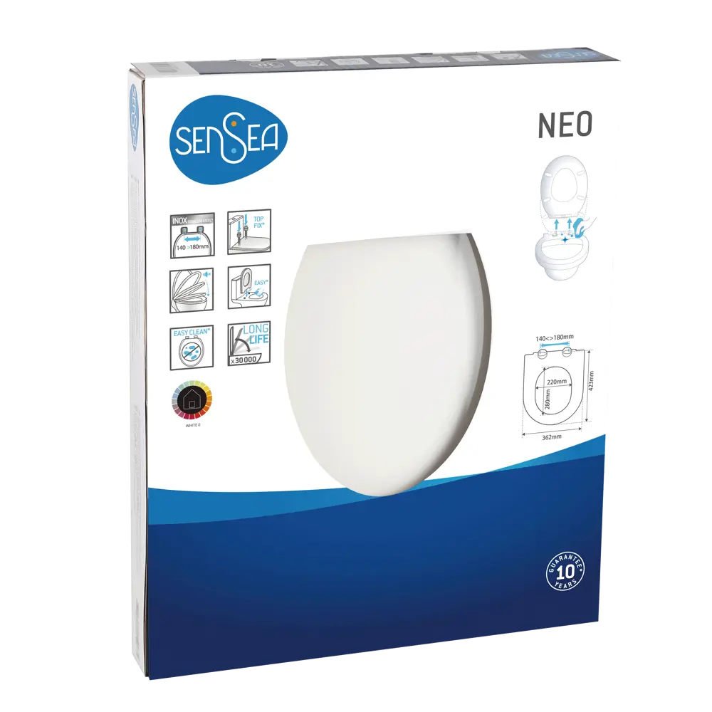 Сиденье для унитаза Sensea Slim Neo B6136 с микролифтом, овальное, цвет белый 82264230 STLM-2082715 - Вид №9
