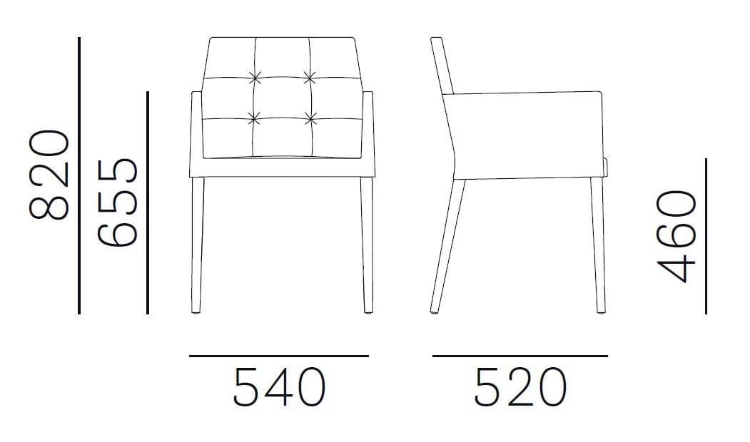 Кресло capitonné с подлокотниками Pedrali Dress ARCH-00021128 - Вид №2