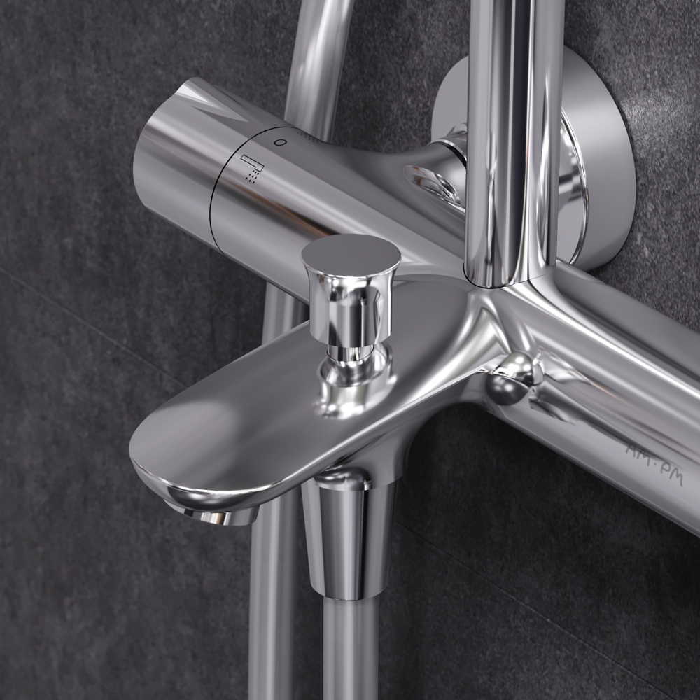 F0780564 душ.система набор: смеситель д/ванны/душа с термостатом верх.душ.d 250 мм ручной ду AM.PM Like - Вид №4