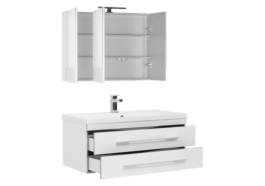 Мебель для ванной Aquanet Верона NEW 100 белый (подвесной 2 ящика) 00230318 - Вид №1