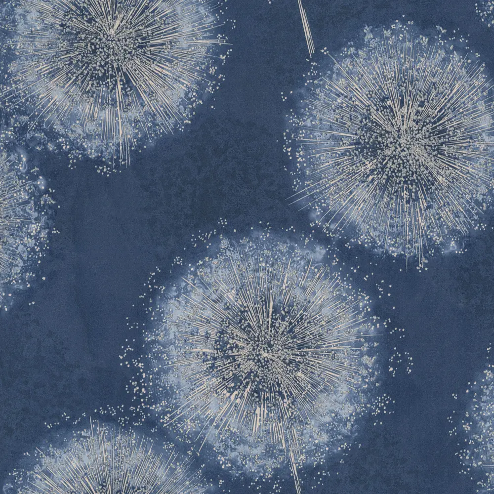 Флизелиновые обои Euro Decor Ray синие с растительным рисунком 1.06 м 89419308 STLM-1569075 - Вид №1