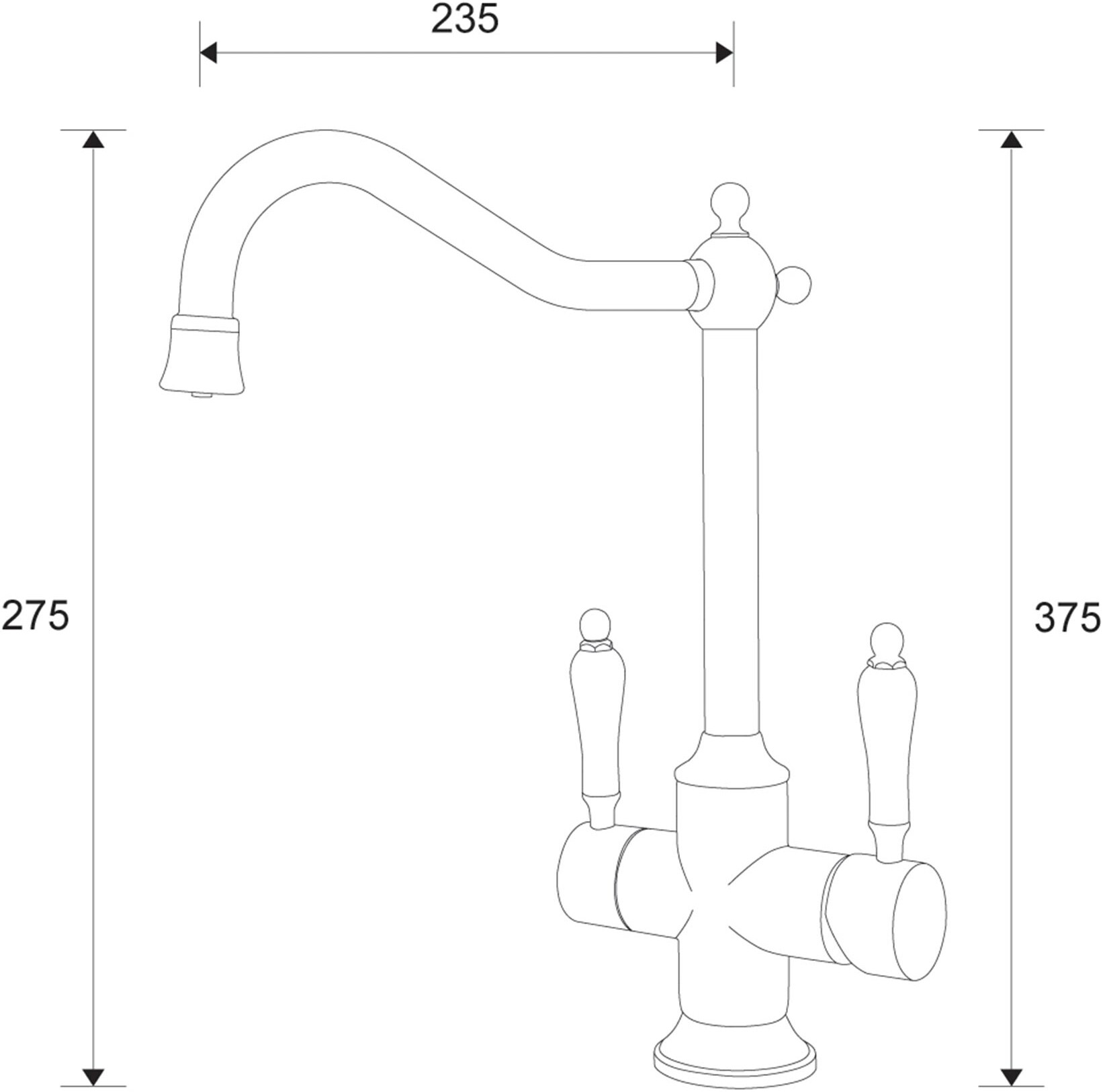 Смеситель ZorG Sanitary ZR 344 YF STEEL для кухонной мойки, сталь - Вид №1