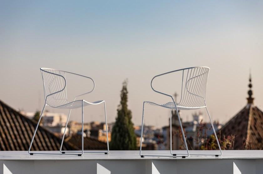 iSimar Стул с подлокотниками, штабелируемый на стальных салазках Bolonia 7207 - Вид №21