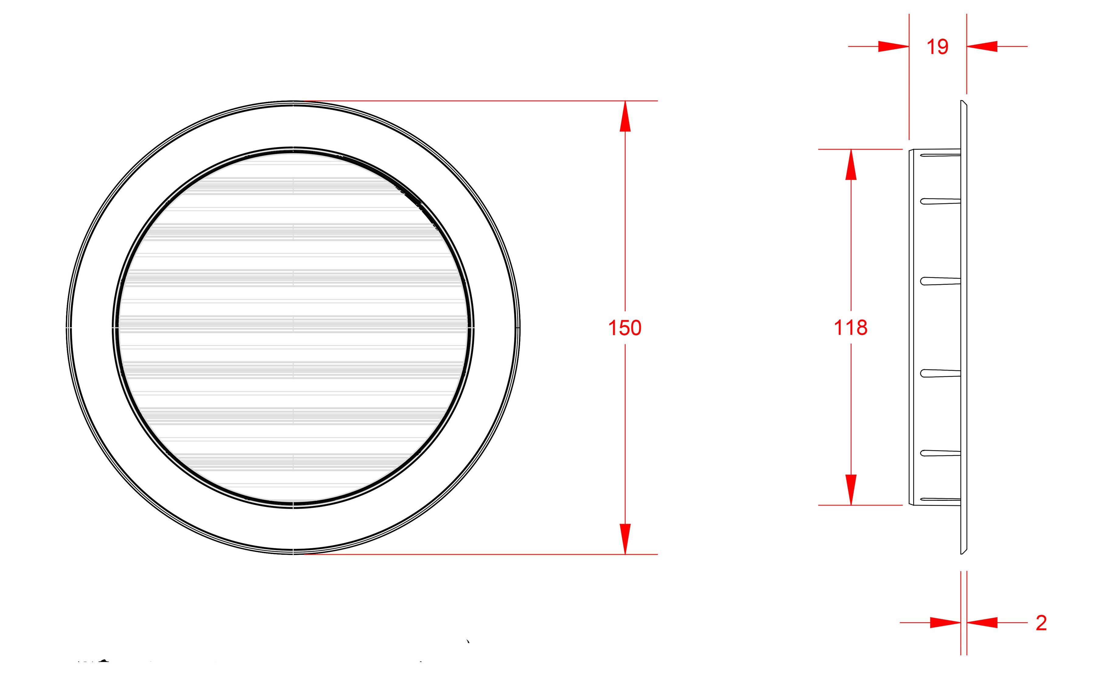 Утопленная круглая решетка для отверстия First Corporation вентиляция ARCH-00056209 - Вид №6