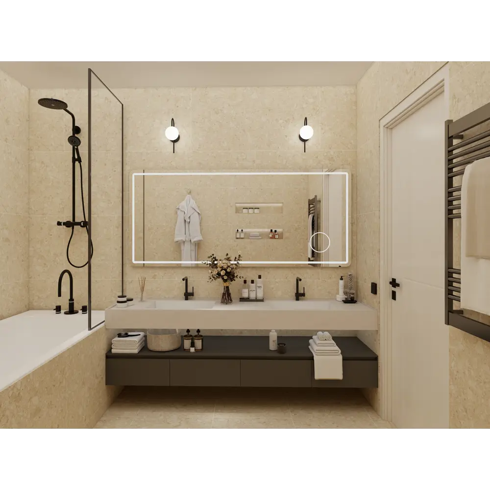Глазурованный керамогранит Duna Gravelo Beige Carving 60x120 см 1.44 м² матовый цвет белый STLM-2014441 - Вид №2