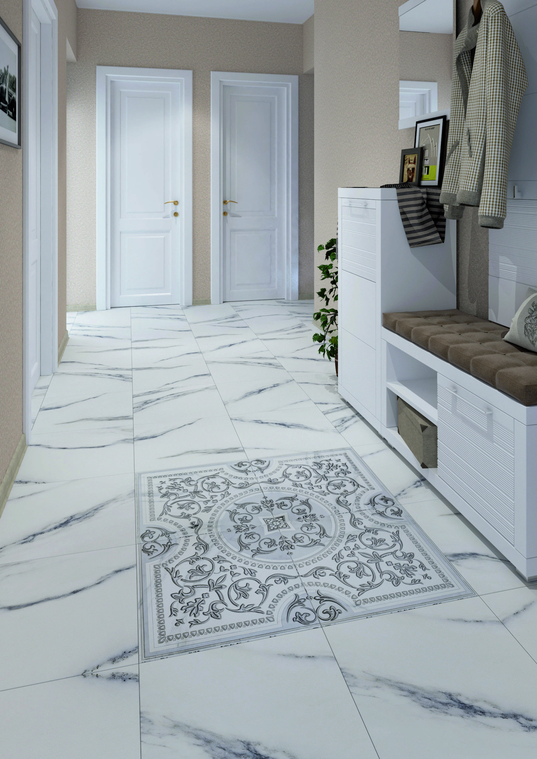 LB CERAMICS Бьянка Каррара - керамогранитное панно с мраморным эффектом 90×90 см 88295560 STLM-0077481 - Вид №5